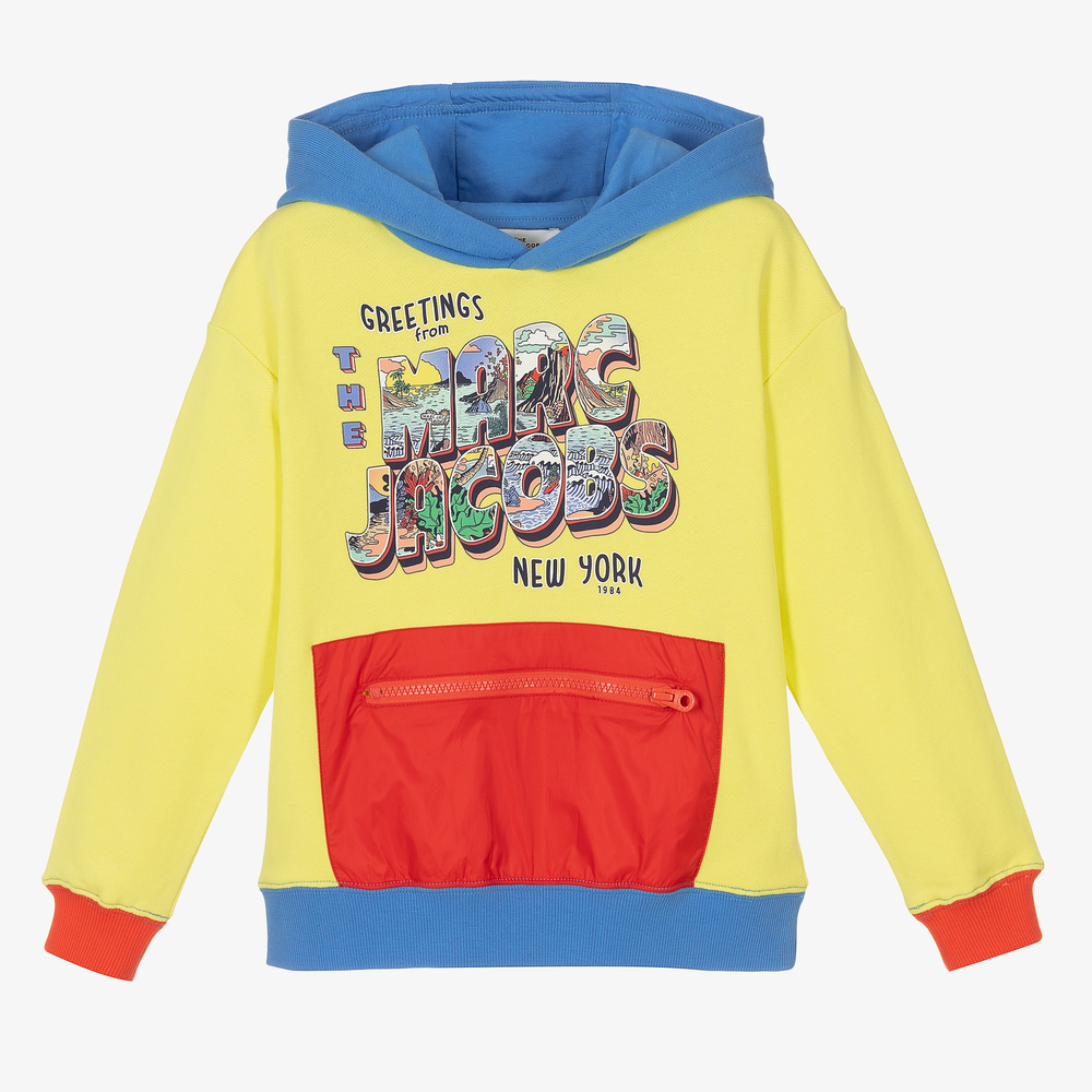MARC JACOBS - Boys Yellow Cotton Logo Hoodie | Childrensalon