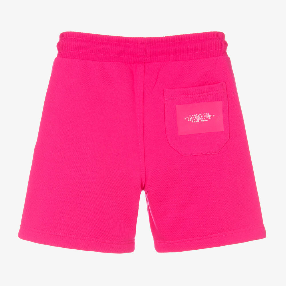MARC JACOBS-Fuchsia Pink Cotton Logo Shorts | Childrensalon Outlet