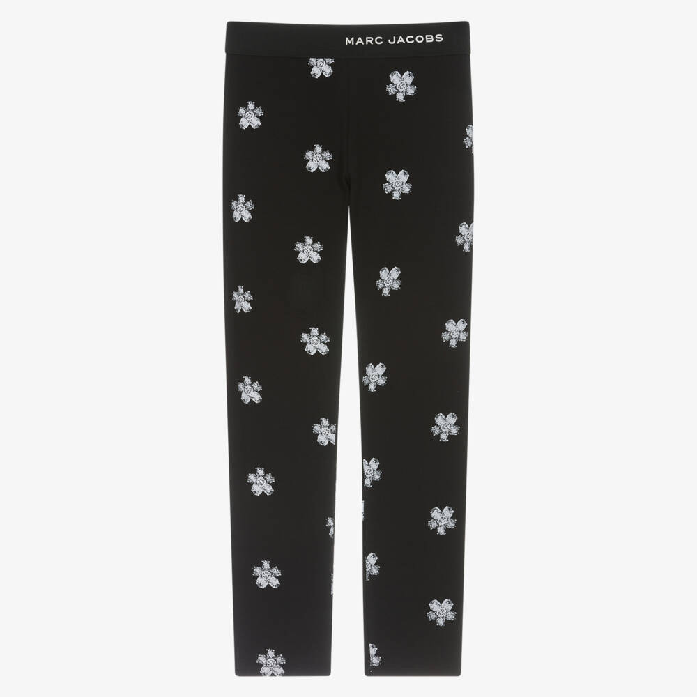 MARC JACOBS-Girls Black Cotton Daisy Leggings | Childrensalon Outlet
