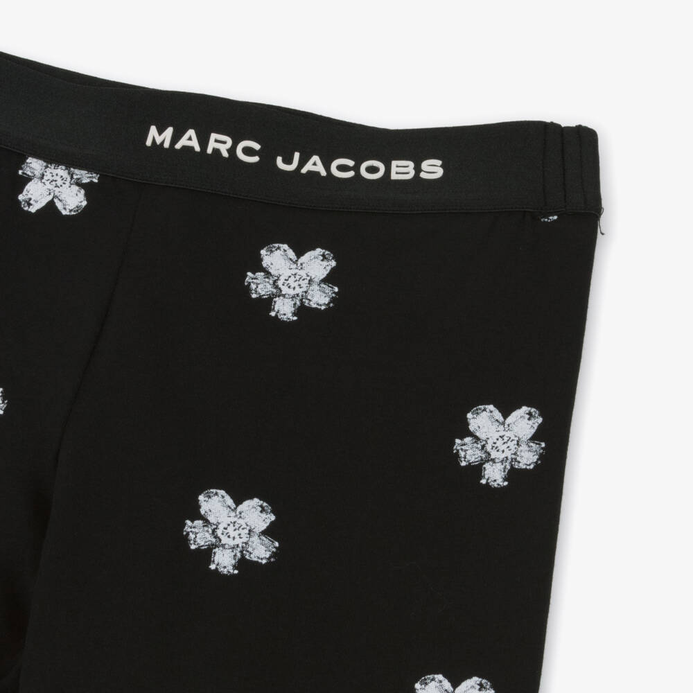 MARC JACOBS-Girls Black Cotton Daisy Leggings | Childrensalon Outlet