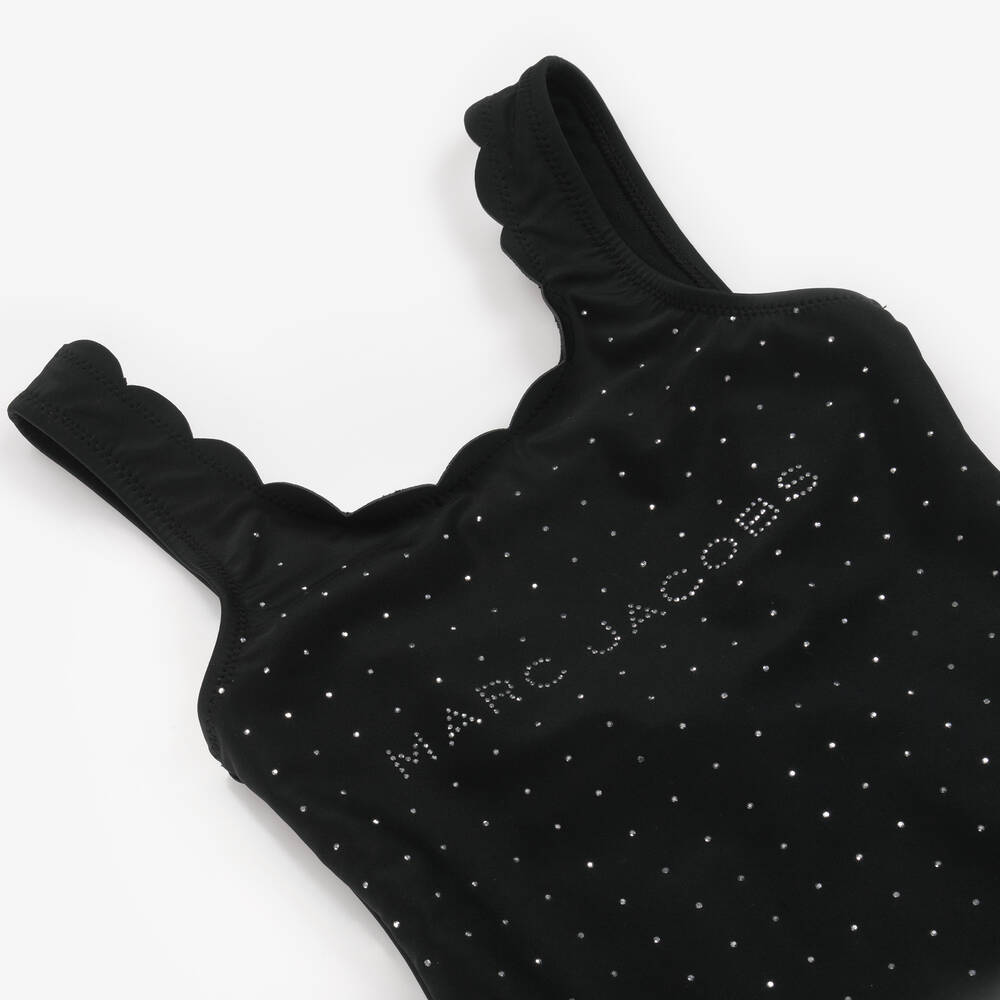 MARC JACOBS-Черный купальник с логотипом из страз для девочек | Childrensalon Outlet