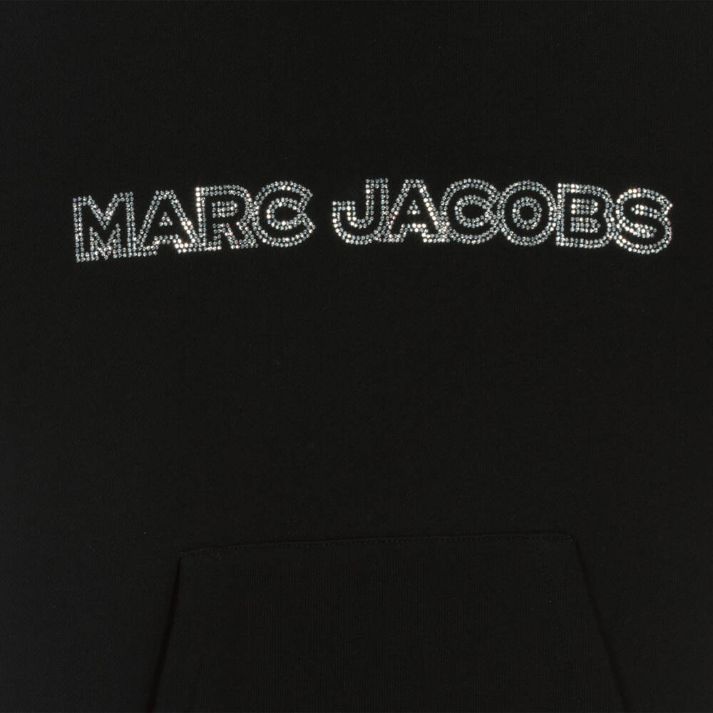 MARC JACOBS-Girls Black Hooded Sweatshirt Dress | Childrensalon Outlet