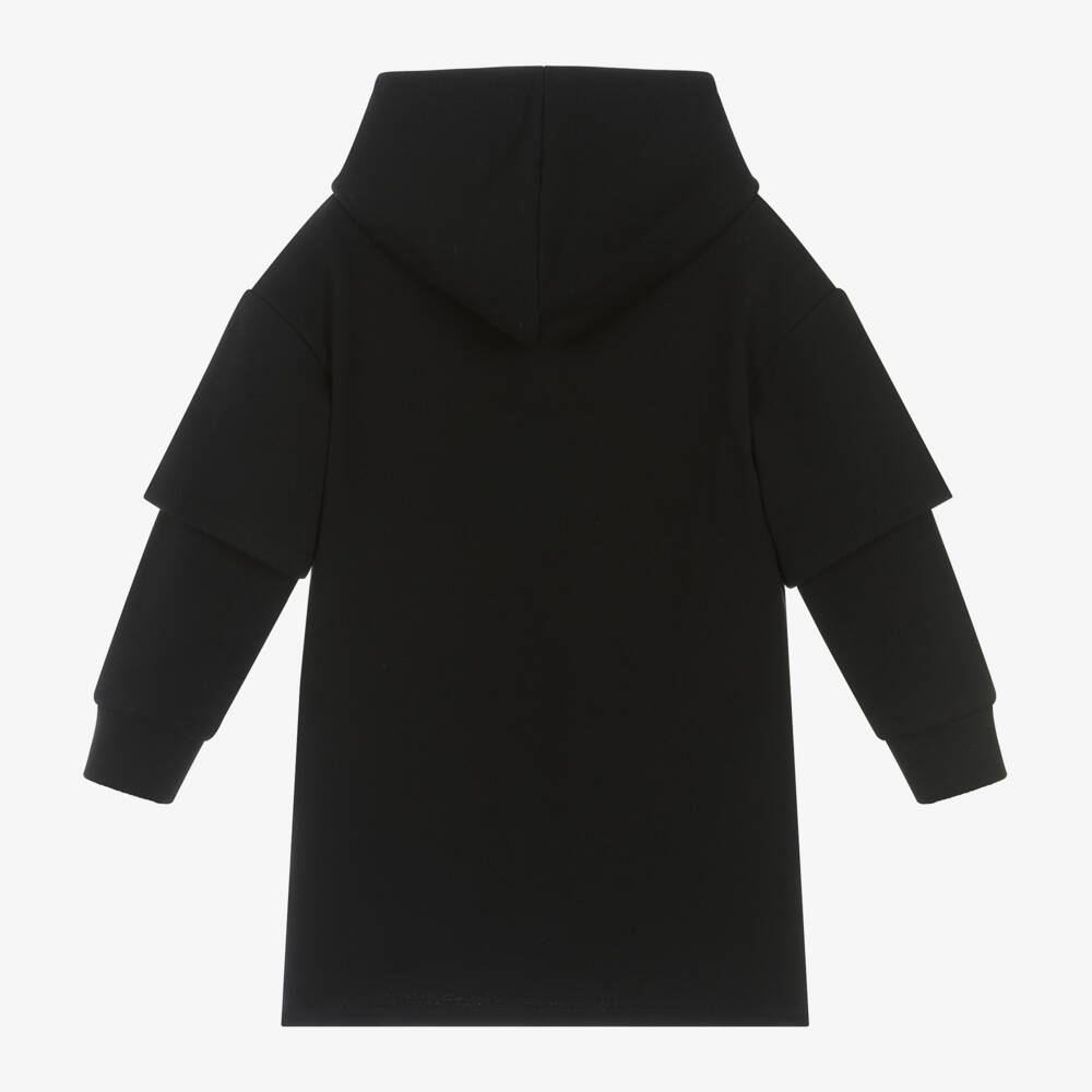 MARC JACOBS-Girls Black Hooded Sweatshirt Dress | Childrensalon Outlet