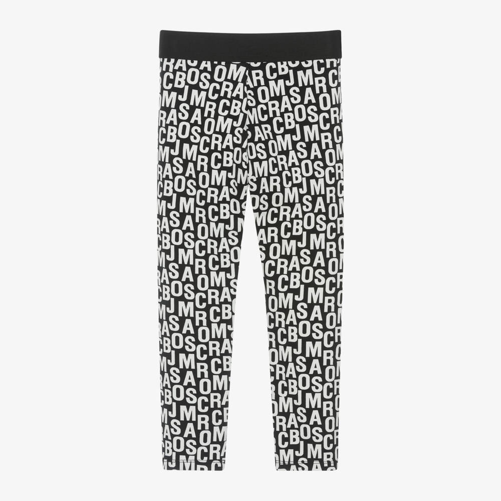 MARC JACOBS-Girls Black Logo Patterned Leggings | Childrensalon Outlet