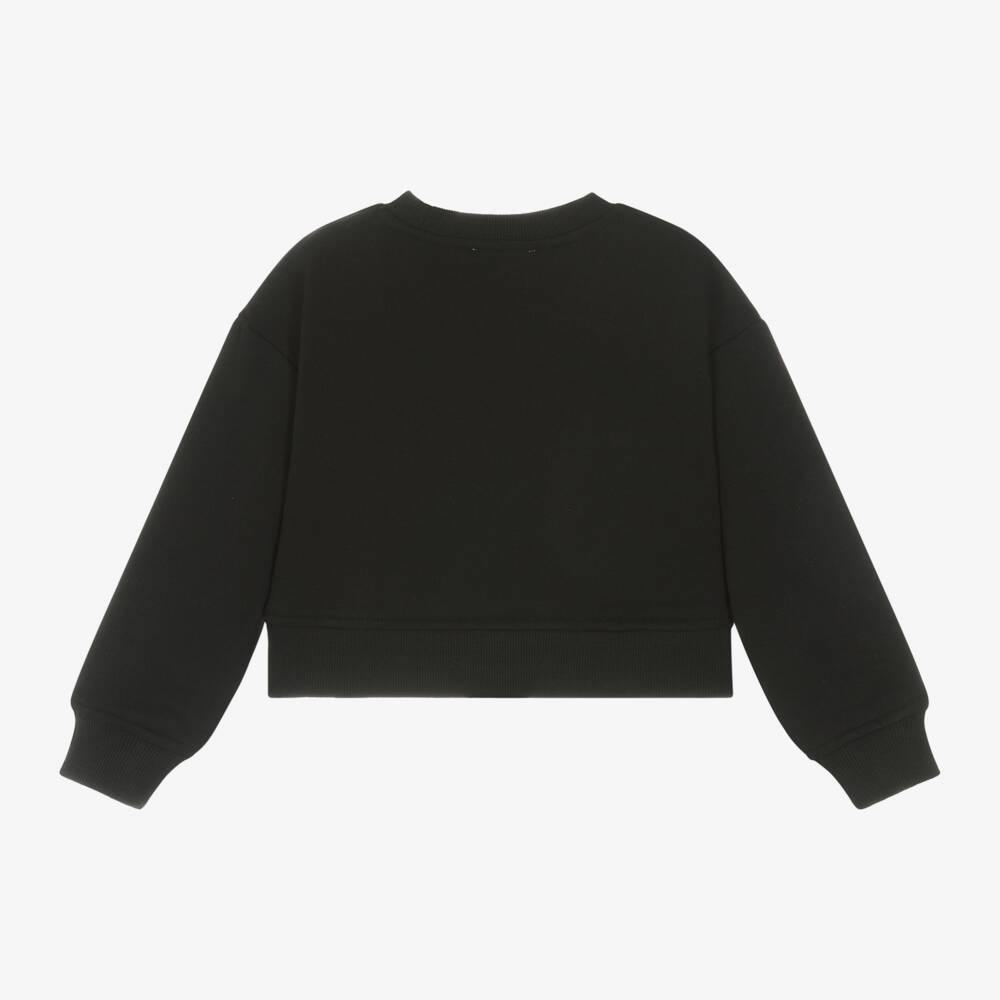 MARC JACOBS-Girls Black Rhinestone Logo Top | Childrensalon Outlet