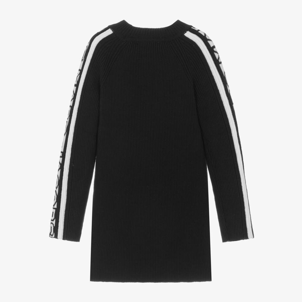 MARC JACOBS-Girls Black Ribbed Cotton Dress | Childrensalon Outlet
