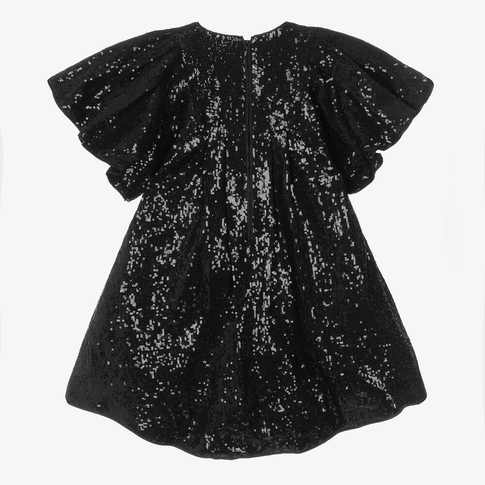 MARC JACOBS-Girls Black Sequinned Dress | Childrensalon Outlet