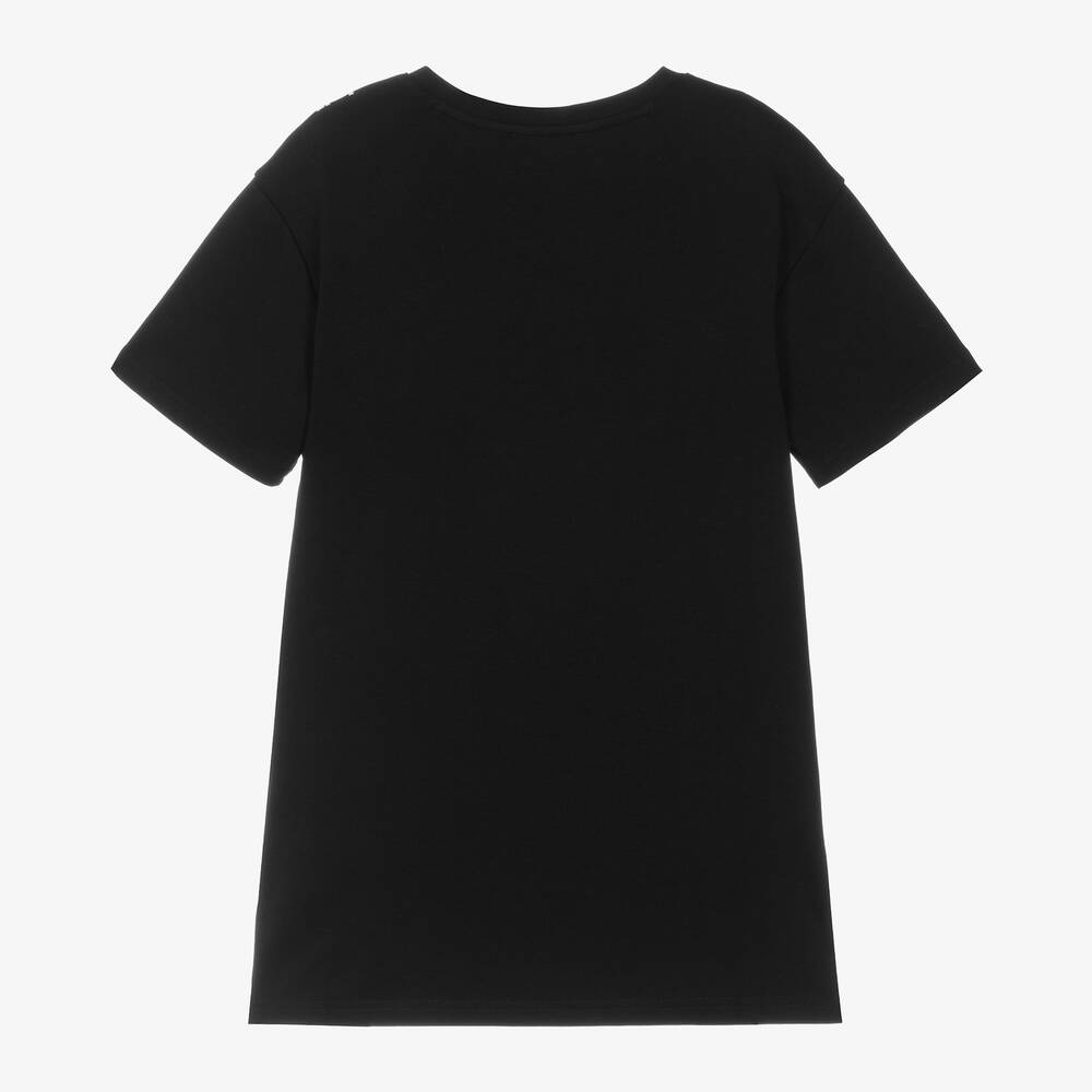 MARC JACOBS-فستان بطبعة حقيبة سنابشوت قطن لون أسود | Childrensalon Outlet