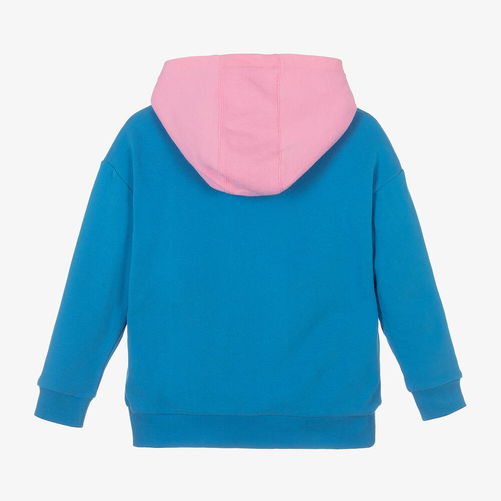 MARC JACOBS-Голубая хлопковая худи с леопардовым принтом на кармане | Childrensalon Outlet