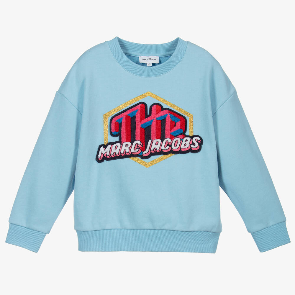MARC JACOBS-Girls Blue Cotton Sweatshirt  | Childrensalon Outlet