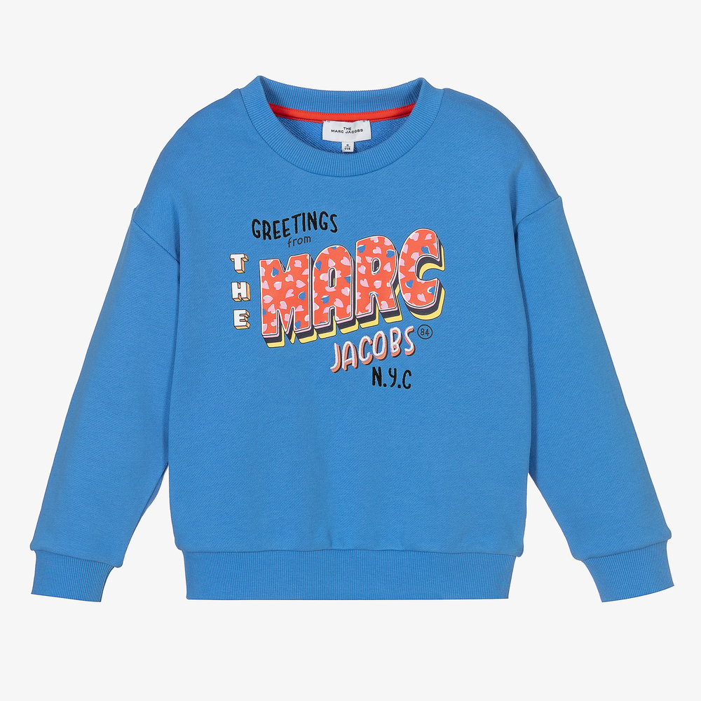 MARC JACOBS - Синий хлопковый свитшот для девочек | Childrensalon