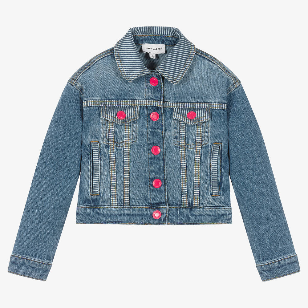 MARC JACOBS - Girls Blue Denim Landscape Jacket | Childrensalon