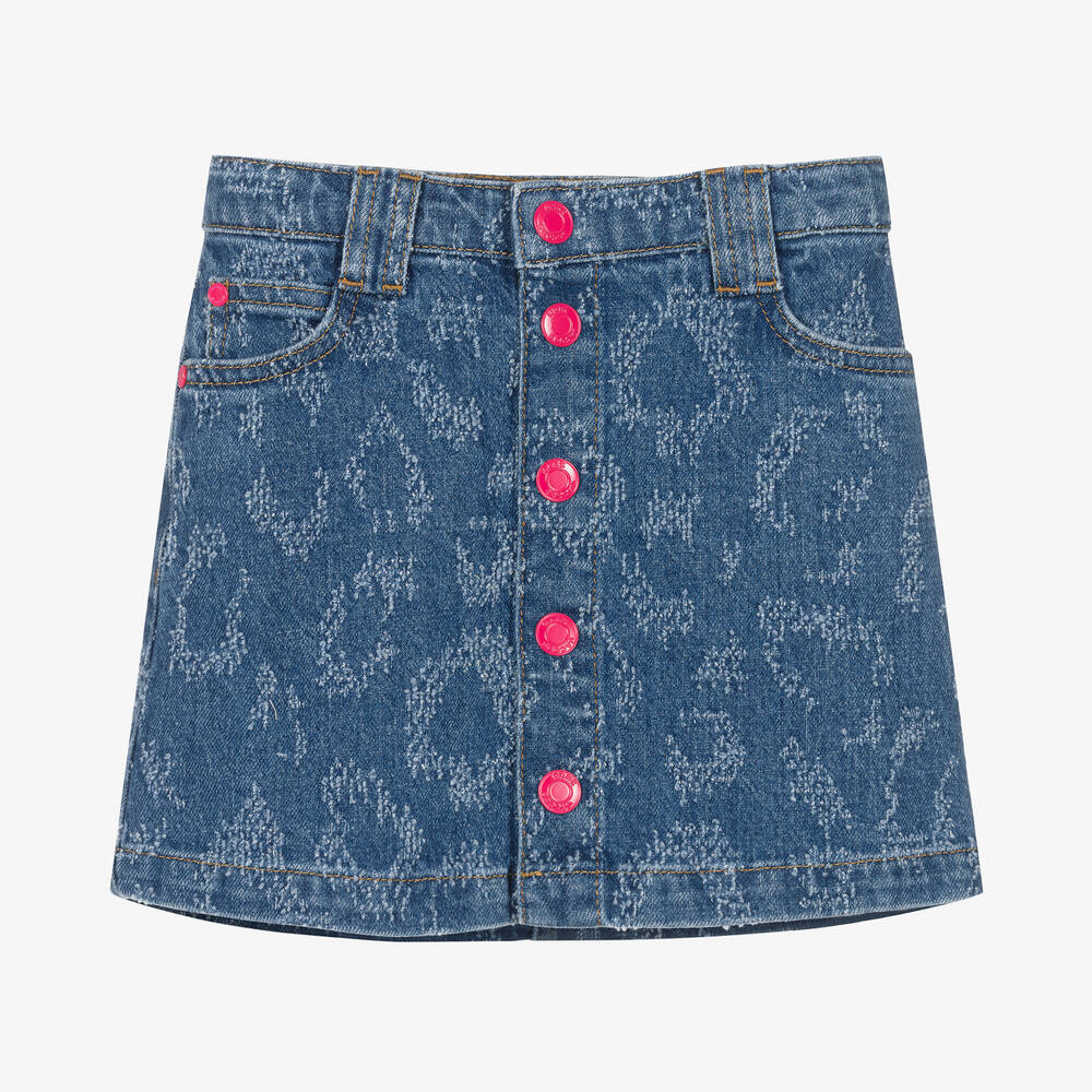 MARC JACOBS - Jupe léopard bleu en denim Fille | Childrensalon