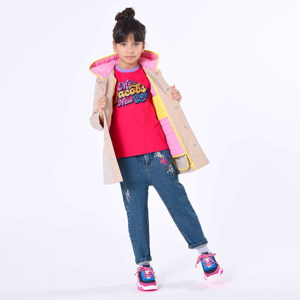 MARC JACOBS-Синие джинсы с вышивкой для девочек | Childrensalon Outlet