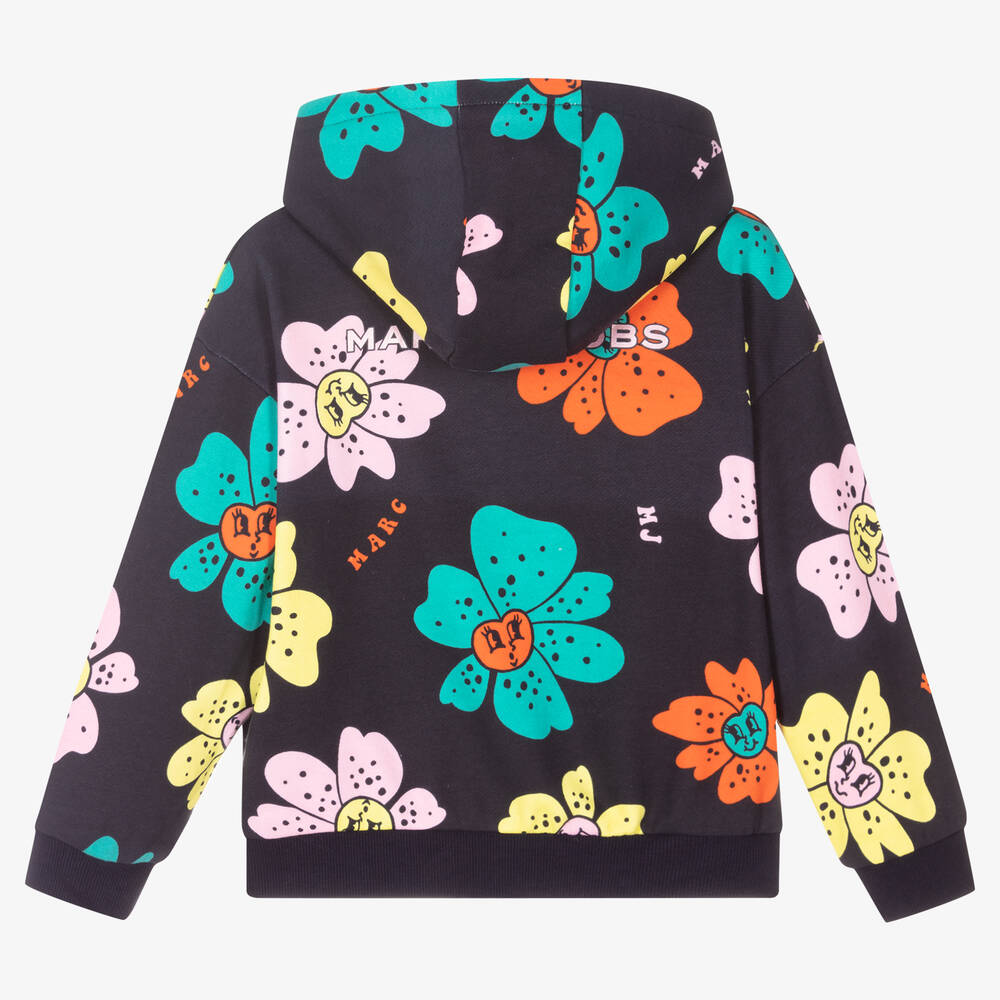 MARC JACOBS-Синий топ на молнии с цветами для девочек | Childrensalon Outlet