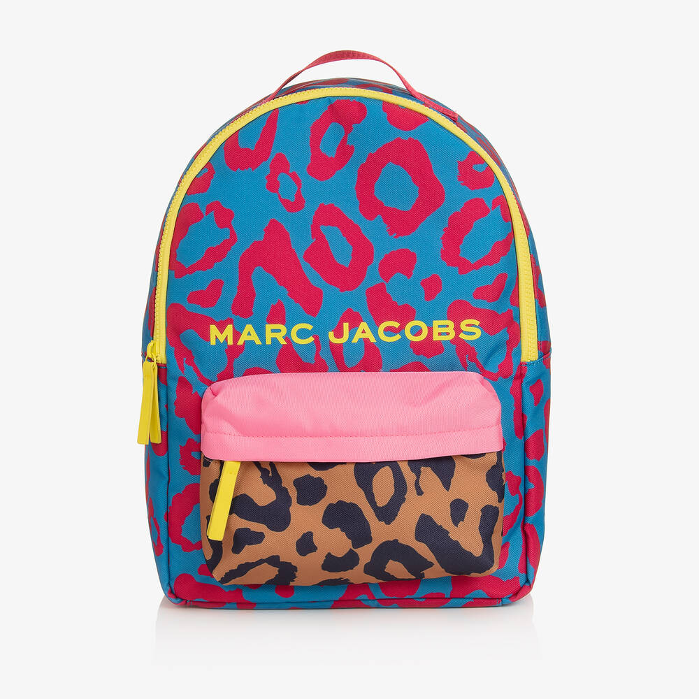 MARC JACOBS - Girls Blue Leopard Print Backpack (41cm) | Childrensalon