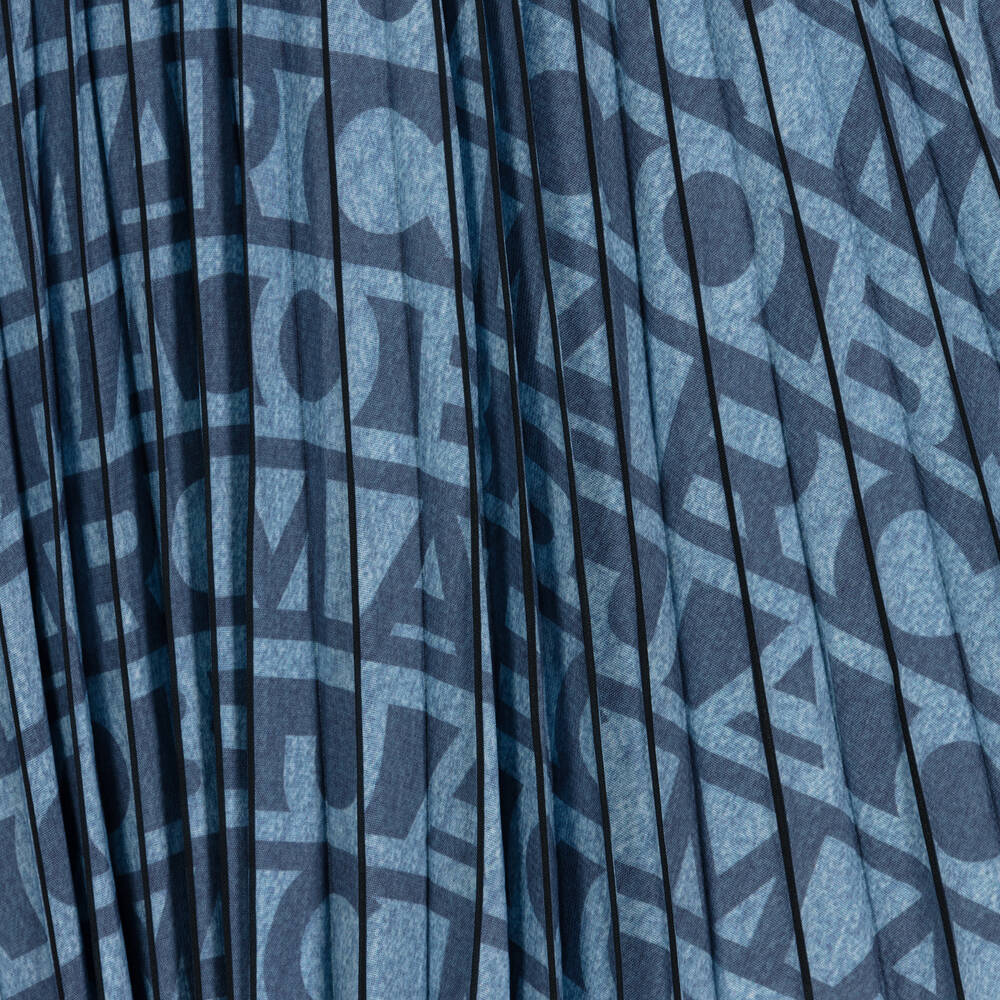 MARC JACOBS-Girls Blue Logo Pleated Skirt | Childrensalon Outlet