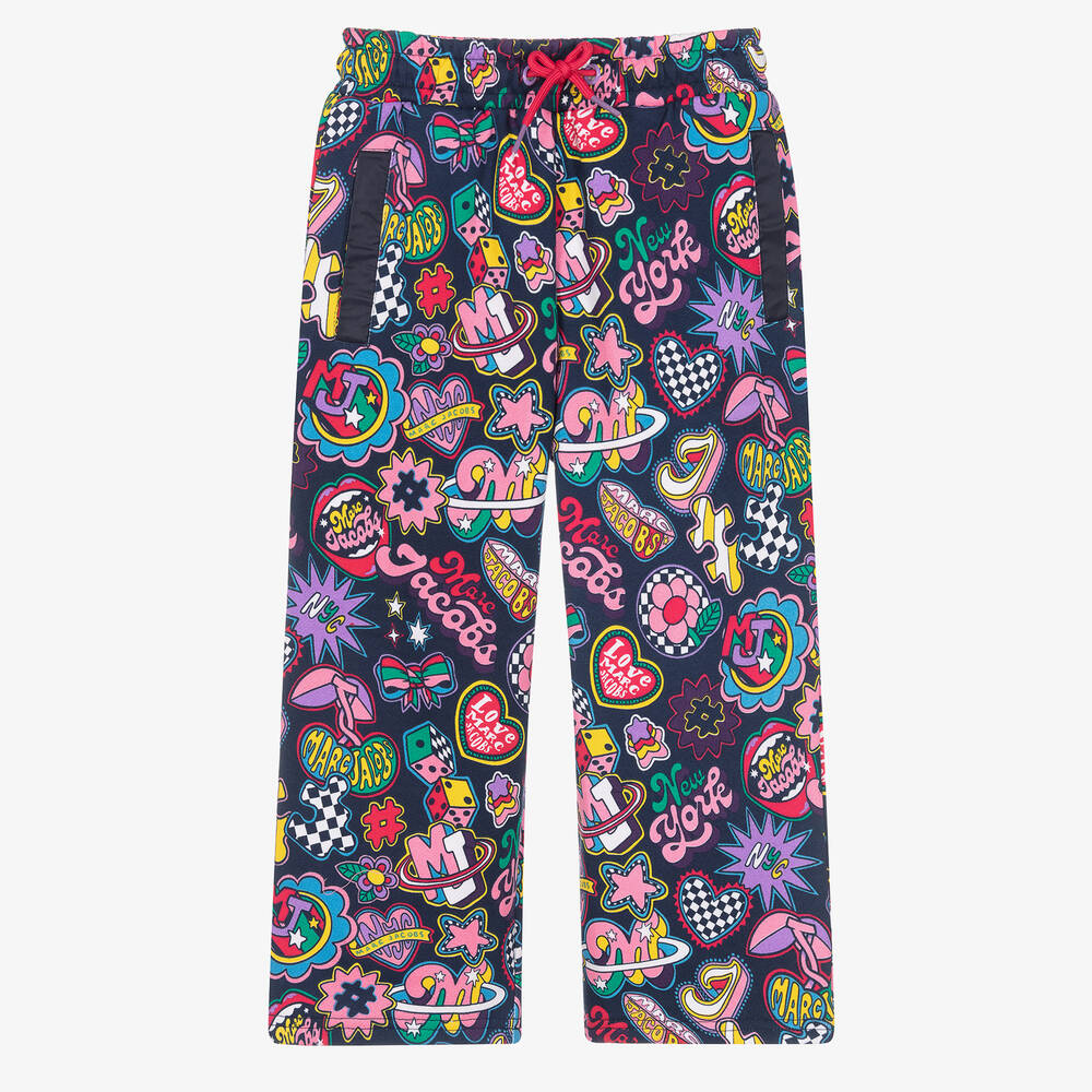 MARC JACOBS - Girls Blue Patch Flared Joggers | Childrensalon