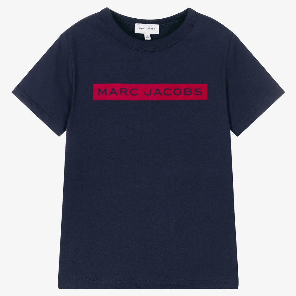 MARC JACOBS - T-shirt bleu et rose en coton fille | Childrensalon
