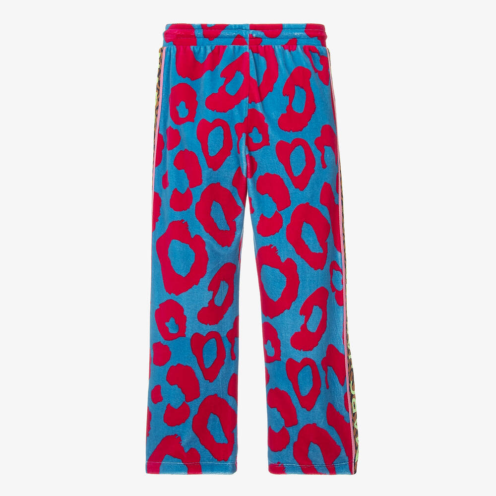 MARC JACOBS-Розово-голубые велюровые джоггеры с леопардовым принтом | Childrensalon Outlet