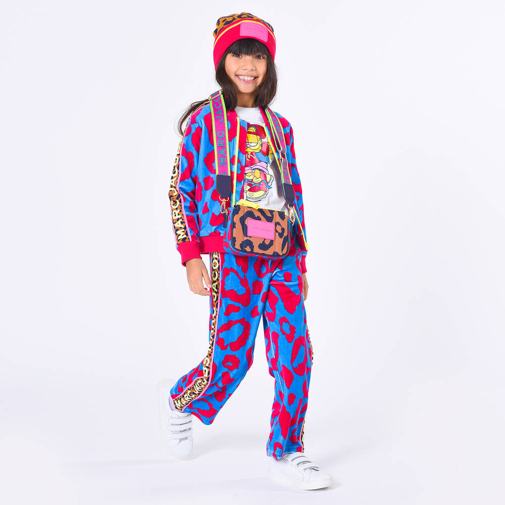 MARC JACOBS-Розово-голубые велюровые джоггеры с леопардовым принтом | Childrensalon Outlet