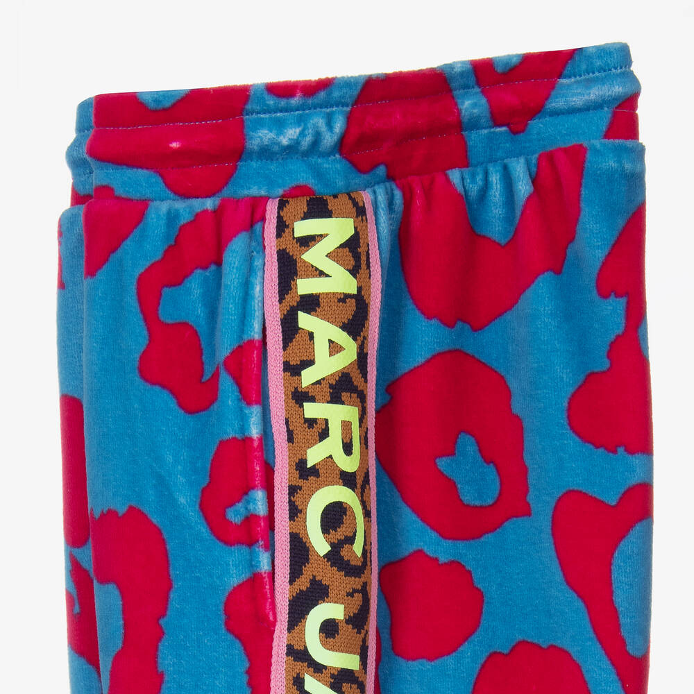 MARC JACOBS-Розово-голубые велюровые джоггеры с леопардовым принтом | Childrensalon Outlet