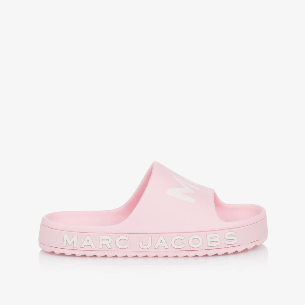 MARC JACOBS-Girls Chic Blush Slide Sandals | Childrensalon Outlet