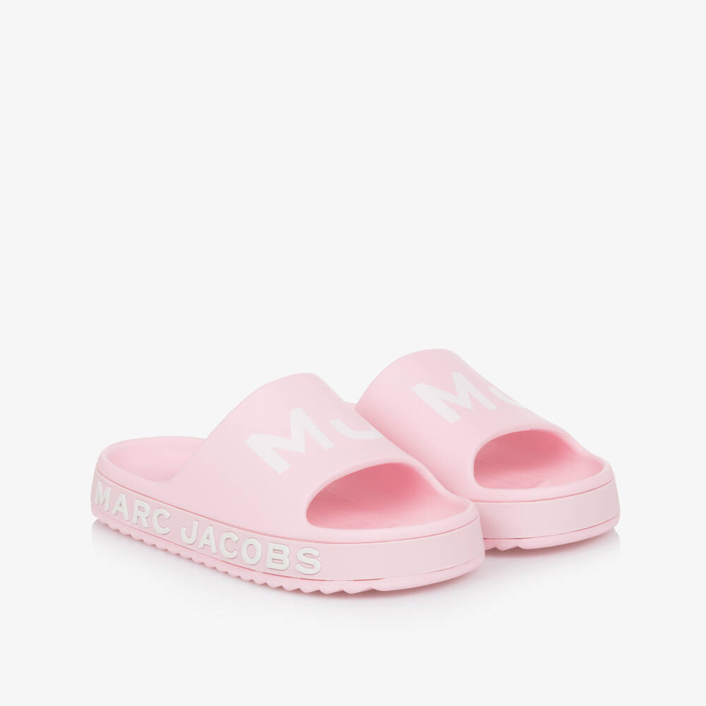 MARC JACOBS-Girls Chic Blush Slide Sandals | Childrensalon Outlet
