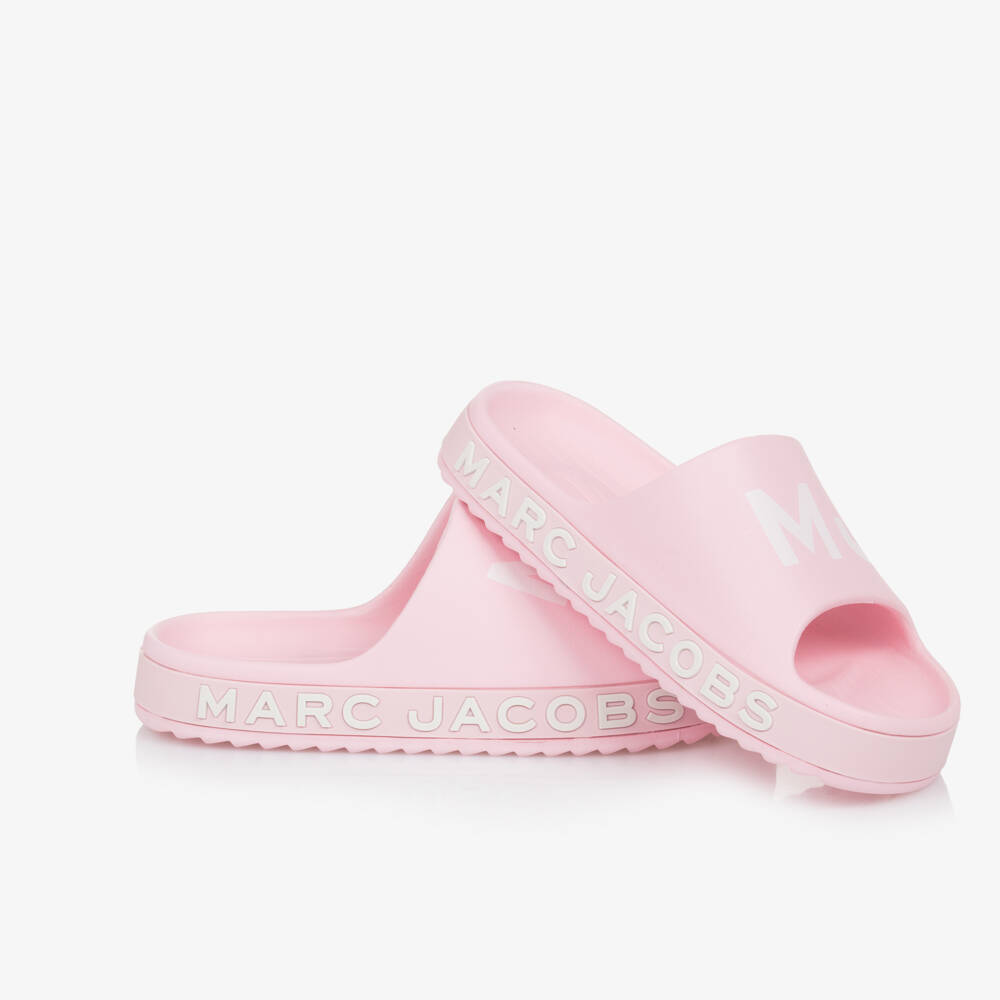 MARC JACOBS-Girls Chic Blush Slide Sandals | Childrensalon Outlet