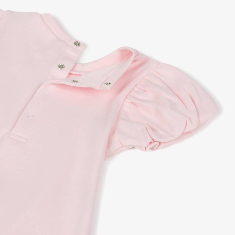 MARC JACOBS-فستان بناتي قطني وردي بأكمام منتفخة | Childrensalon Outlet