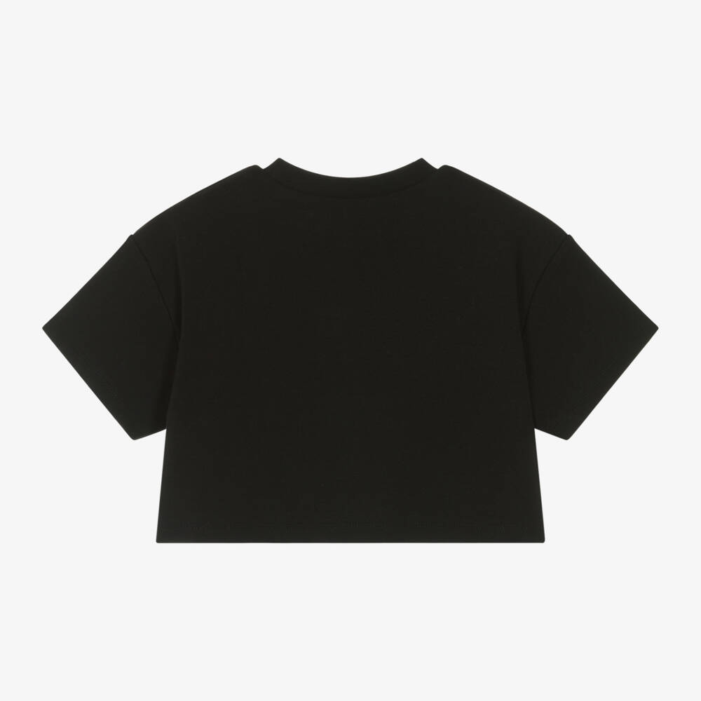 MARC JACOBS-Girls Cotton Smiley Tee in Black | Childrensalon Outlet