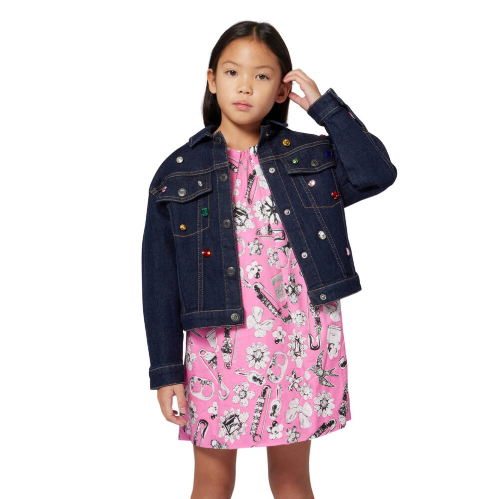 MARC JACOBS-Блестящая синяя джинсовая куртка для девочек | Childrensalon Outlet