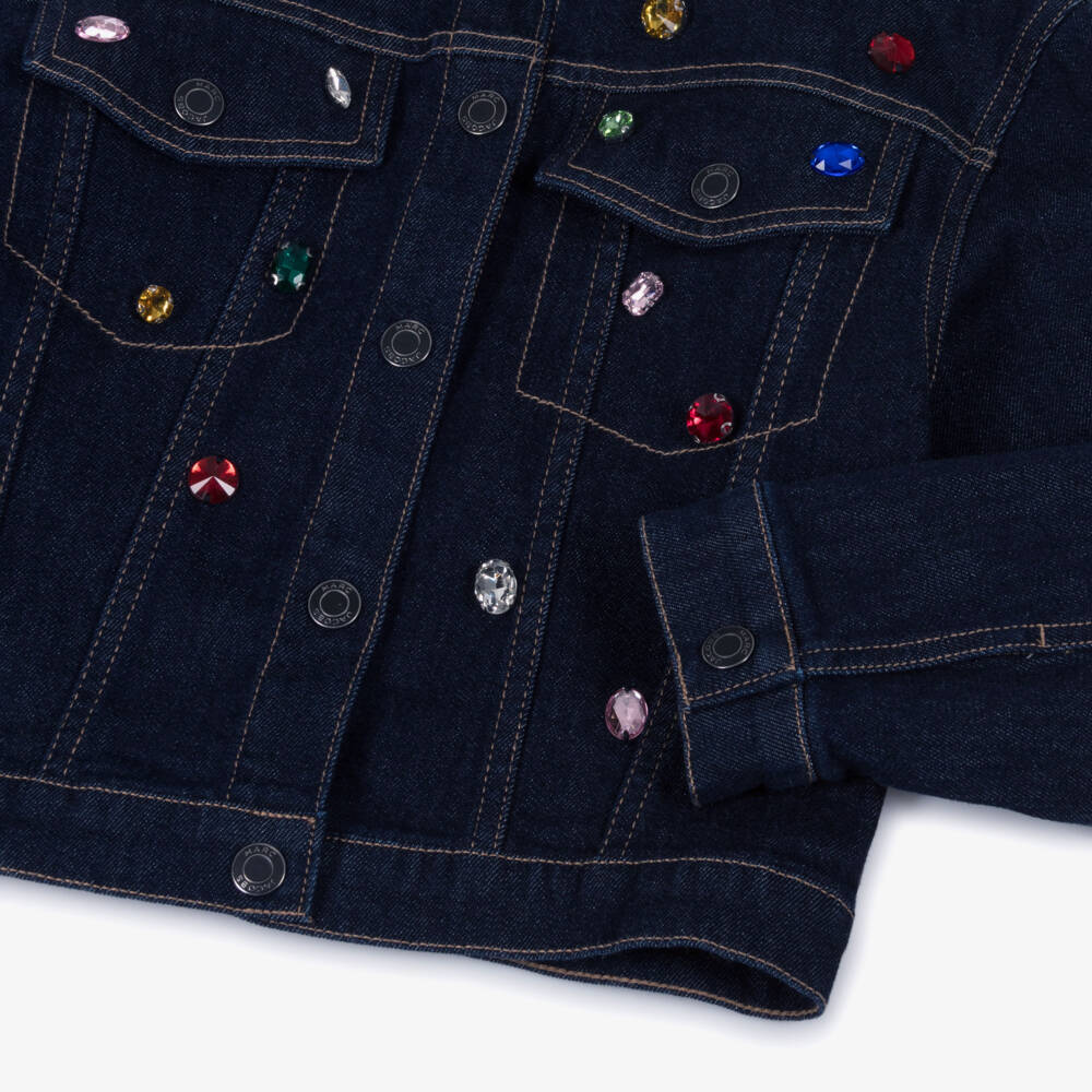 MARC JACOBS-Блестящая синяя джинсовая куртка для девочек | Childrensalon Outlet