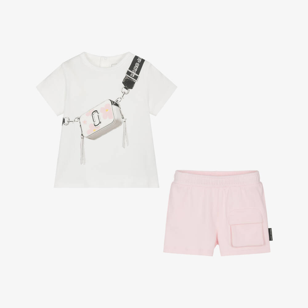 MARC JACOBS-Girls Delightful Pink Jersey Ensemble | Childrensalon Outlet