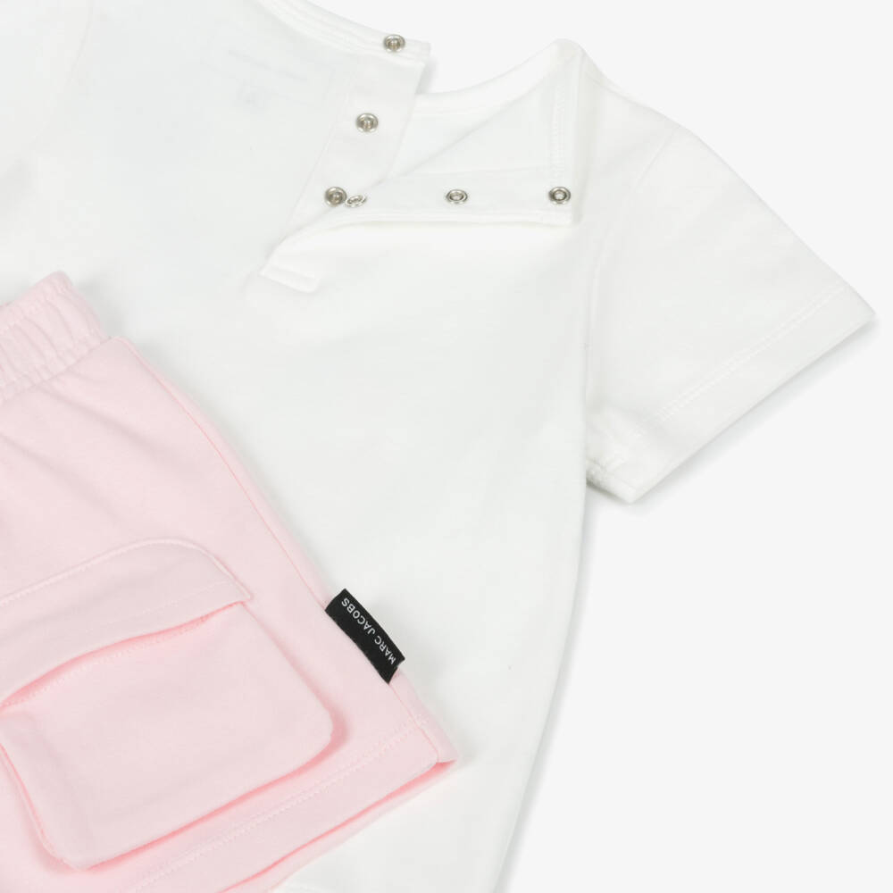 MARC JACOBS-Girls Delightful Pink Jersey Ensemble | Childrensalon Outlet