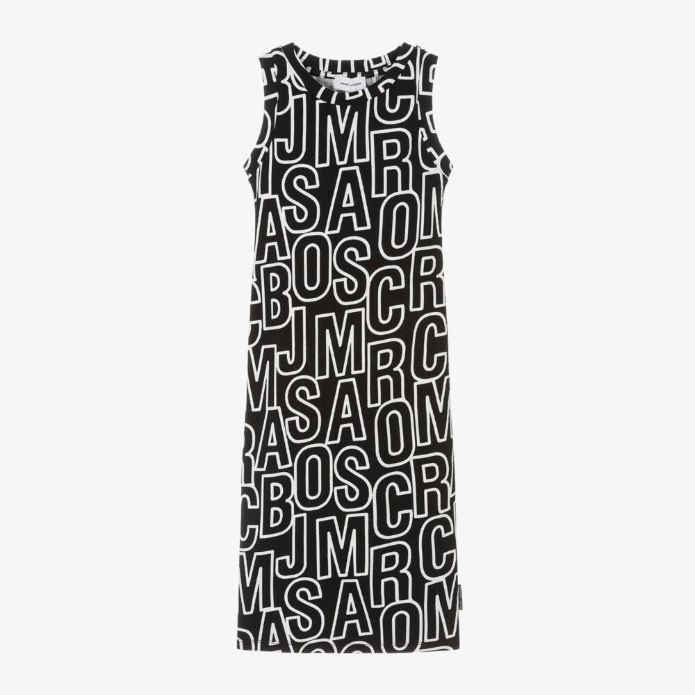 MARC JACOBS-Girls Ebony Branded Cotton Dress | Childrensalon Outlet
