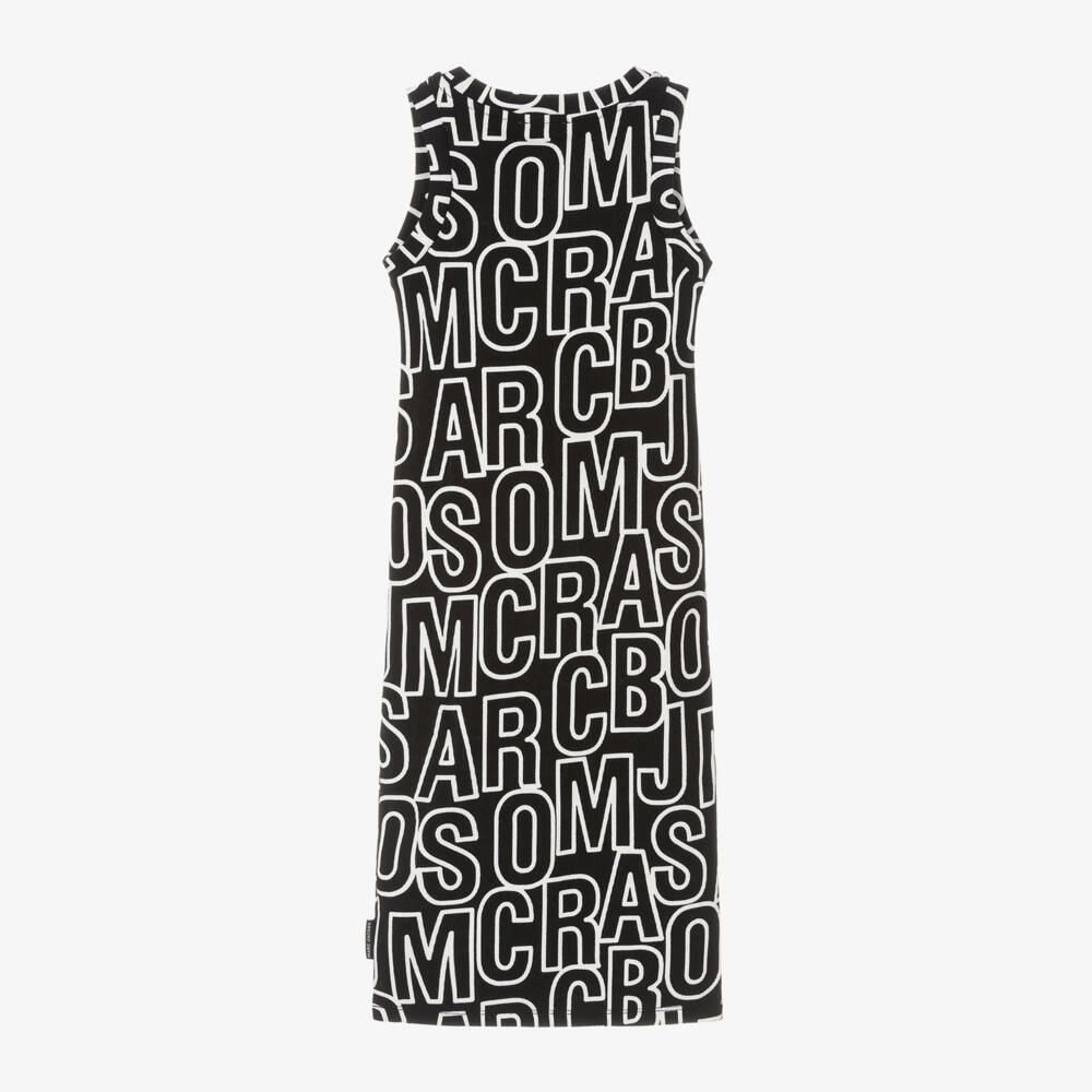 MARC JACOBS-Платье из хлопка с брендовым логотипом для девочек в цвете эбони | Childrensalon Outlet