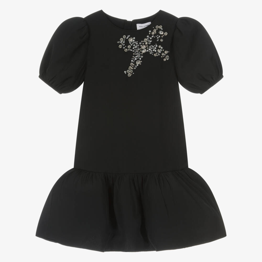 MARC JACOBS-فستان أسود أنيق للبنات مع فيونكة | Childrensalon Outlet