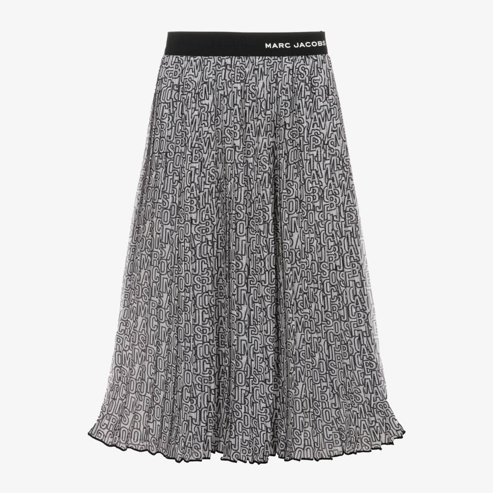 MARC JACOBS-Элегантная черно-белая плиссированная юбка для девочек | Childrensalon Outlet