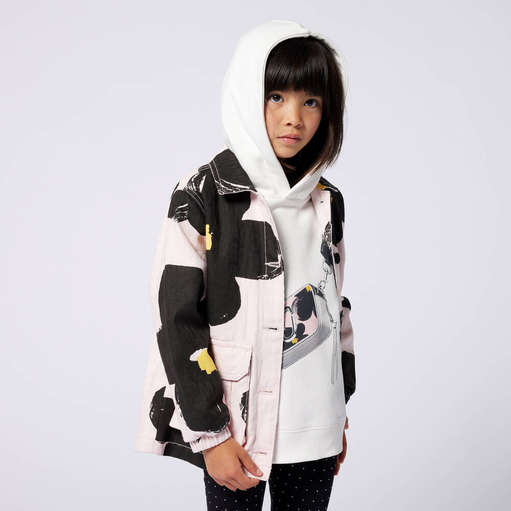 MARC JACOBS-Girls Elegant Pink Jacquard Coat | Childrensalon Outlet