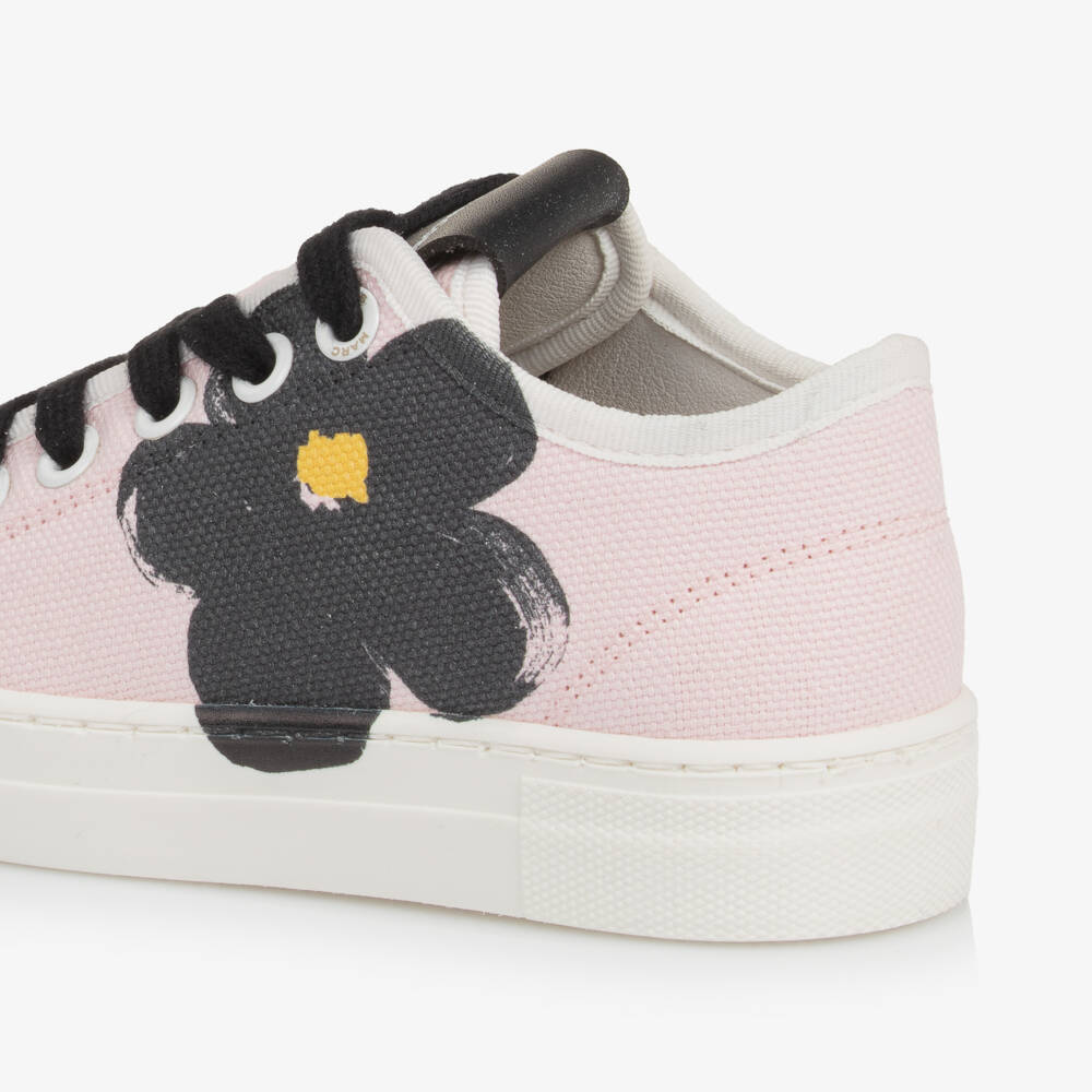 MARC JACOBS-Girls Floral Pink Canvas Sneakers | Childrensalon Outlet