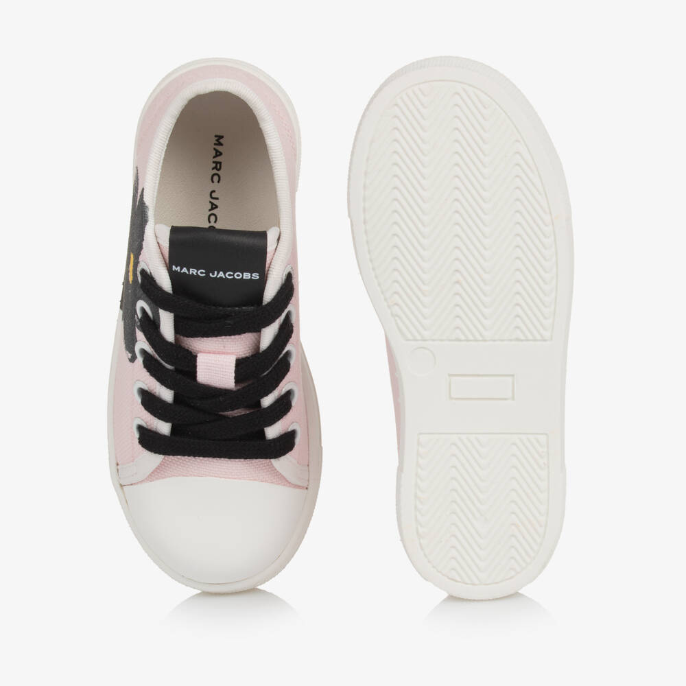 MARC JACOBS-Girls Floral Pink Canvas Sneakers | Childrensalon Outlet