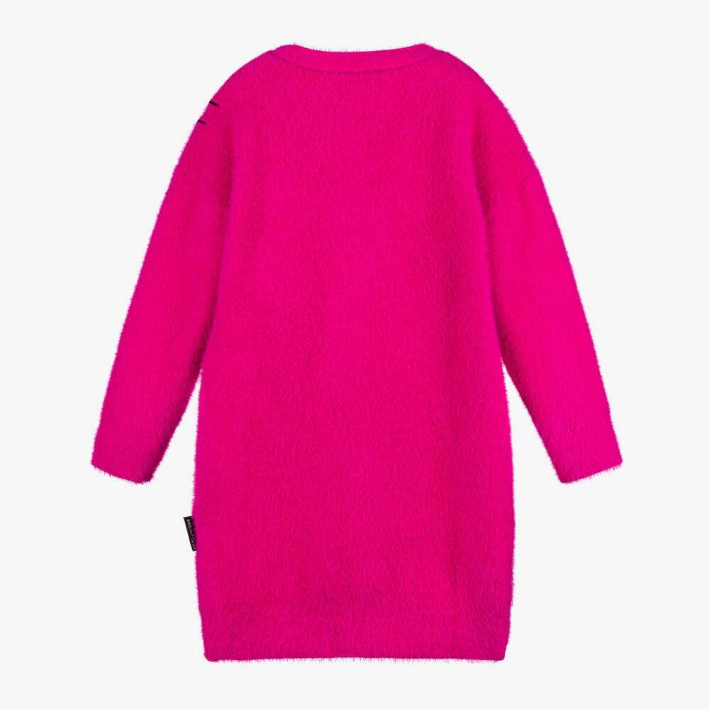 MARC JACOBS-Girls Fuchsia Fluffy Knit Dress | Childrensalon Outlet