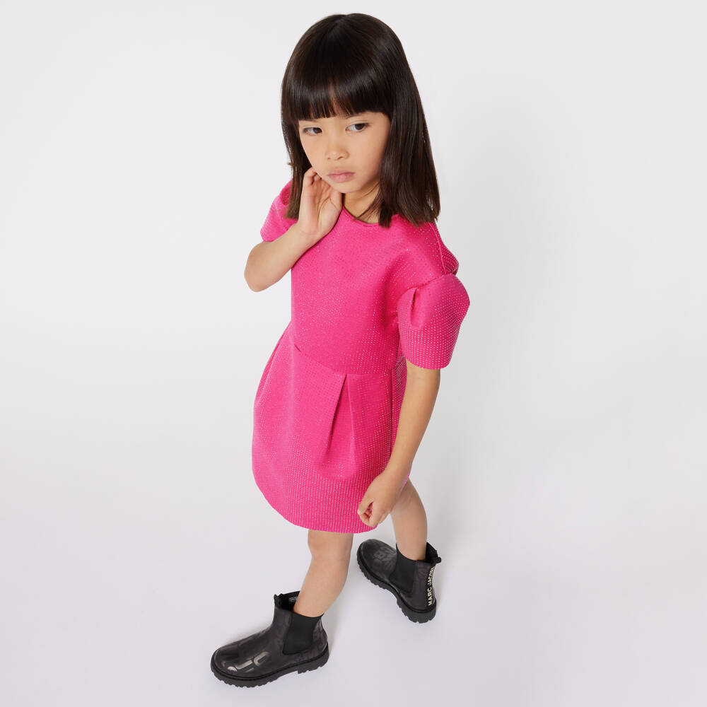 MARC JACOBS-Girls Fuchsia Gem-Embellished Dress | Childrensalon Outlet