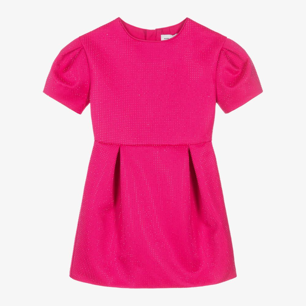 MARC JACOBS-Girls Fuchsia Gem-Embellished Dress | Childrensalon Outlet