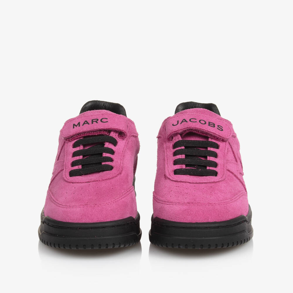 MARC JACOBS-Girls Fuchsia Suede Trainers | Childrensalon Outlet