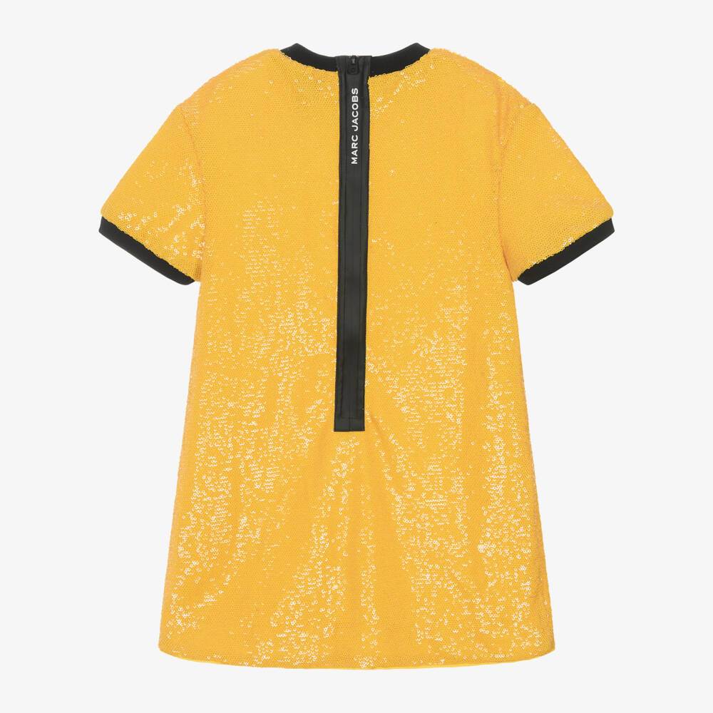 MARC JACOBS-Girls Gold Smiley Sequin Dress | Childrensalon Outlet