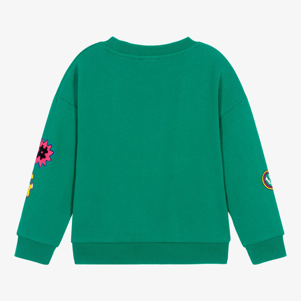 MARC JACOBS-Girls Green Cotton Patches Sweatshirt | Childrensalon Outlet