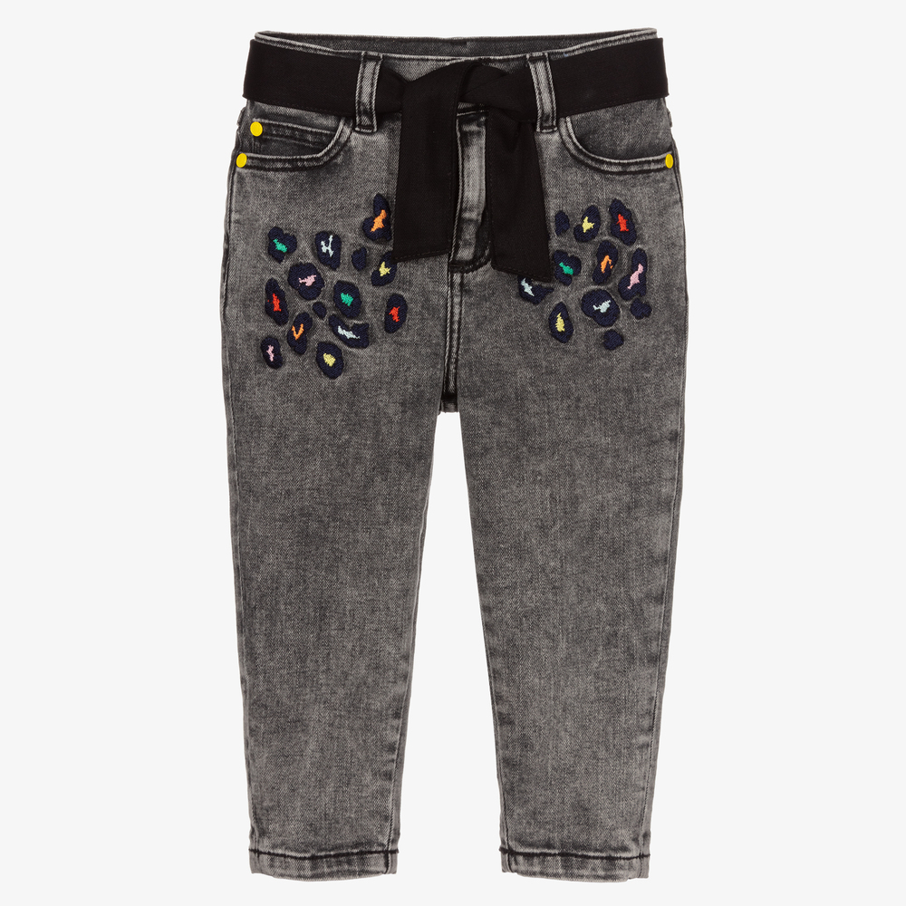 MARC JACOBS - Girls Grey Denim Jeans  | Childrensalon