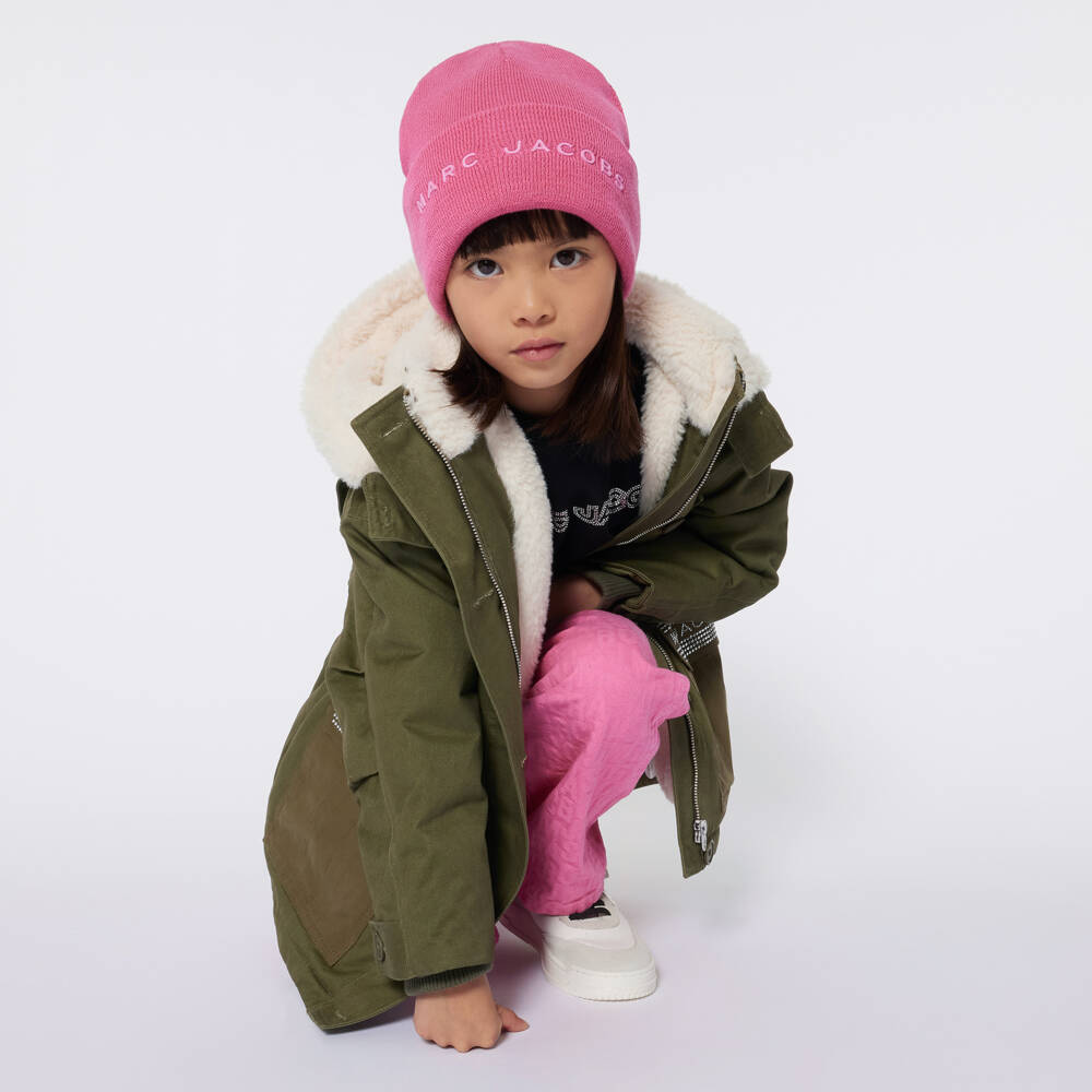 MARC JACOBS-Girls Hooded Green Parka Coat | Childrensalon Outlet